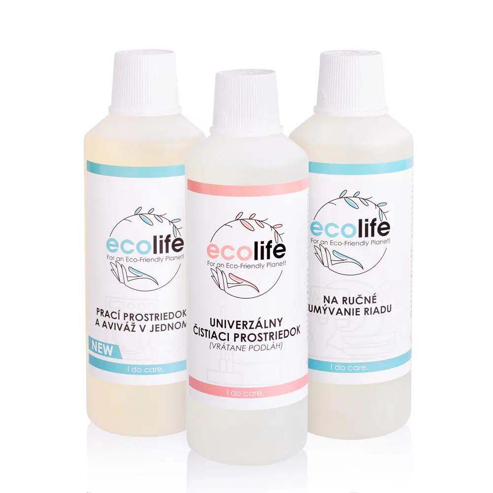 EcoLife zestaw próbny III – płyn do naczyń, uniwersalny środek i płyn do prania 2 w 1