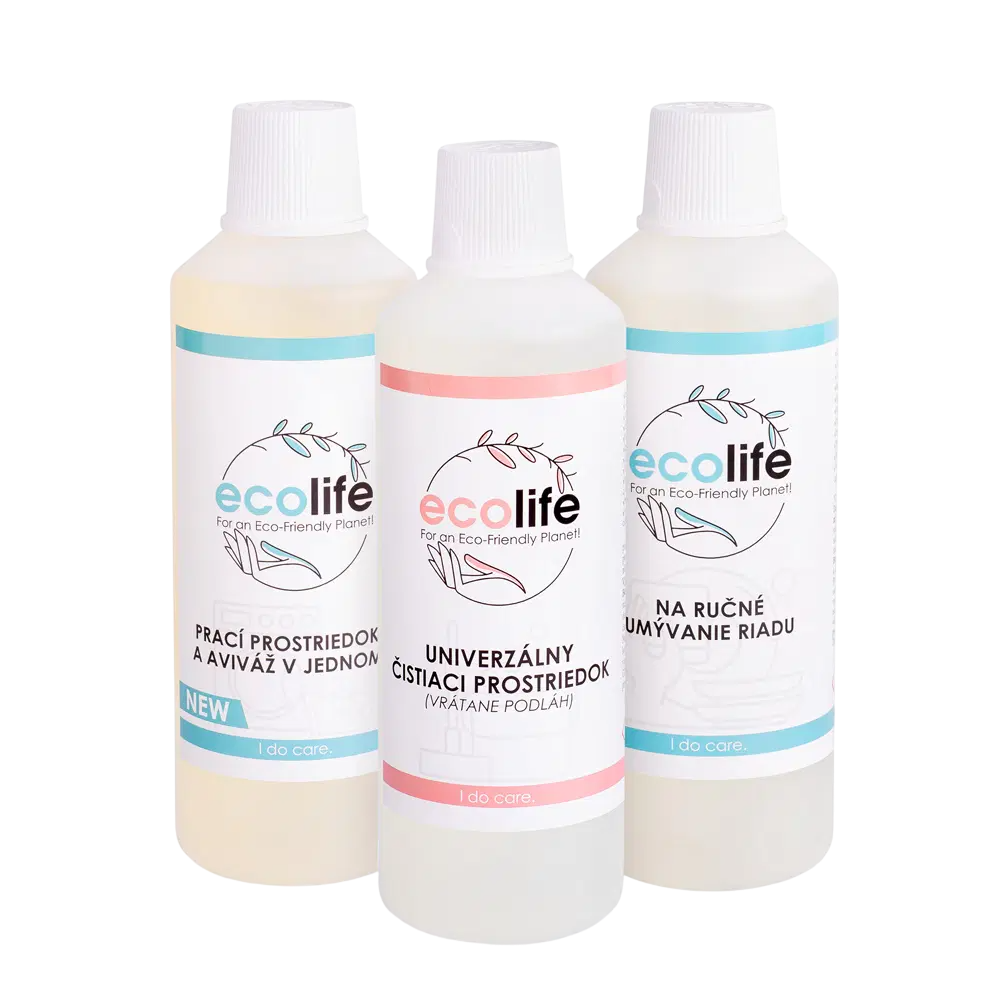 EcoLife zestaw próbny III – płyn do naczyń, uniwersalny środek i płyn do prania 2 w 1